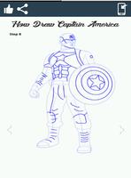 Poster How Draw Captain America