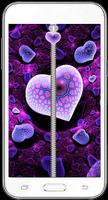 Heart zipper screen lock . plakat