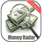 Money radar detector simulator icon