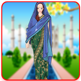Indian dress up games in saree-icoon