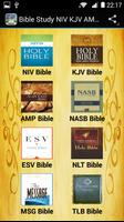 Bible Study NIV KJV AMP NASB plakat