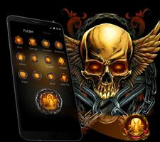 Tema Golden Devil Skull captura de pantalla 1