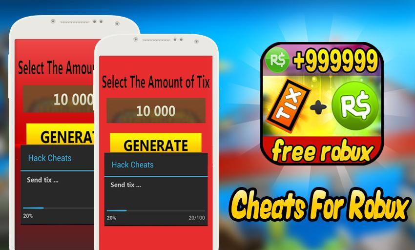 Cheats Free Robux And Tix For Roblox Prank For Android Apk Download - generar robux