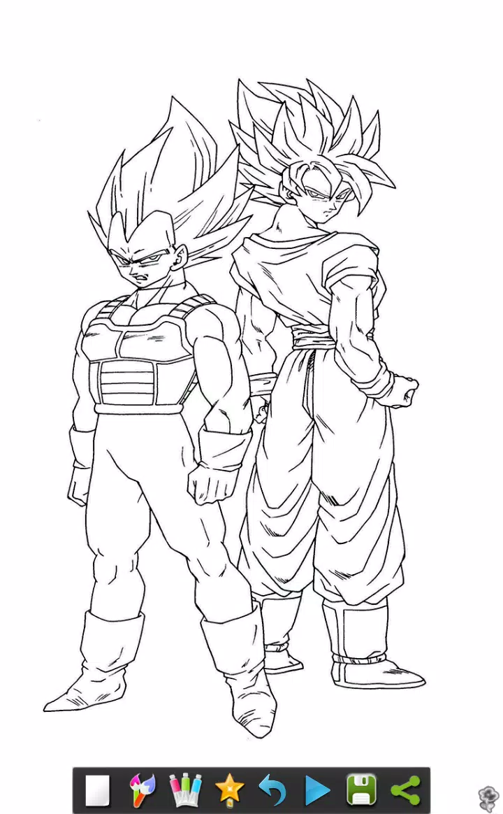 Awesome Goku And Vegeta Coloring Page - Free Printable Coloring Pages For  Kids - Coloring H…