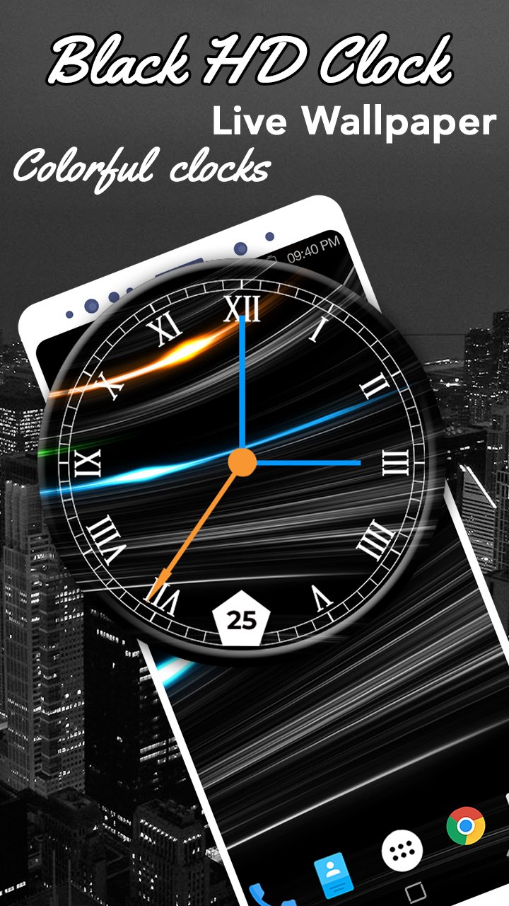 Black HD Clocks Live Wallpaper APK for Android Download