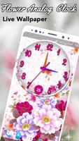 Flowers Analog Clock Live Wallpaper capture d'écran 2