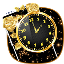 Gold 3D Analog Clock Wallpaper aplikacja