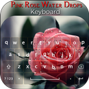Pink Rose Water Drops keyboard Theme aplikacja