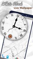 White Clock Live Wallpaper imagem de tela 1