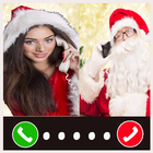 Christmas call Santa Claus and chating with Santa icon