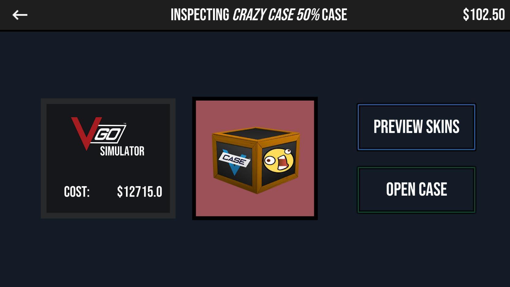 Open case simulator