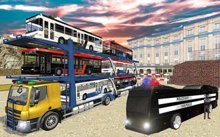 Police bus transporter simulator 3d poster