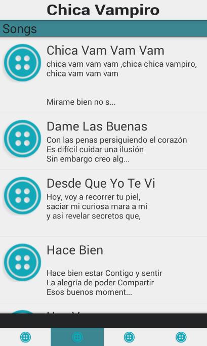 Chica Vampiro songs lyrics APK for Android Download