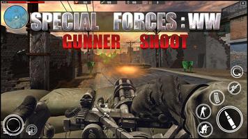 Special Forces WW2 Gunner War Shoot Affiche