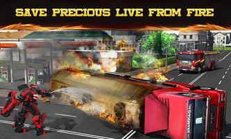NY City Fire Fighter Robot Transform Fire Truck ảnh chụp màn hình 2