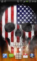 USA Fire Skull Live Wallpaper Poster
