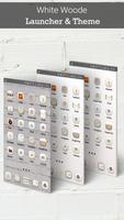 White Wooden Launcher Theme syot layar 2