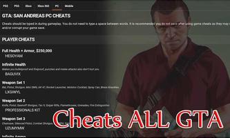 Cheats for All GTA poster