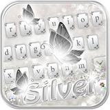 Argent diamant Clavier Thème icône