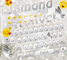 Argent diamant Clavier Thème capture d'écran 2