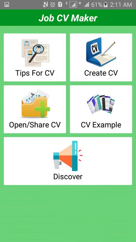 job cv maker portfolio maker free for android apk download