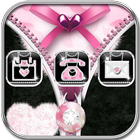 Pink Leopard Diamond Zipper Theme icon