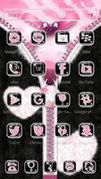 Pink Leopard Diamond Zipper Theme screenshot 1