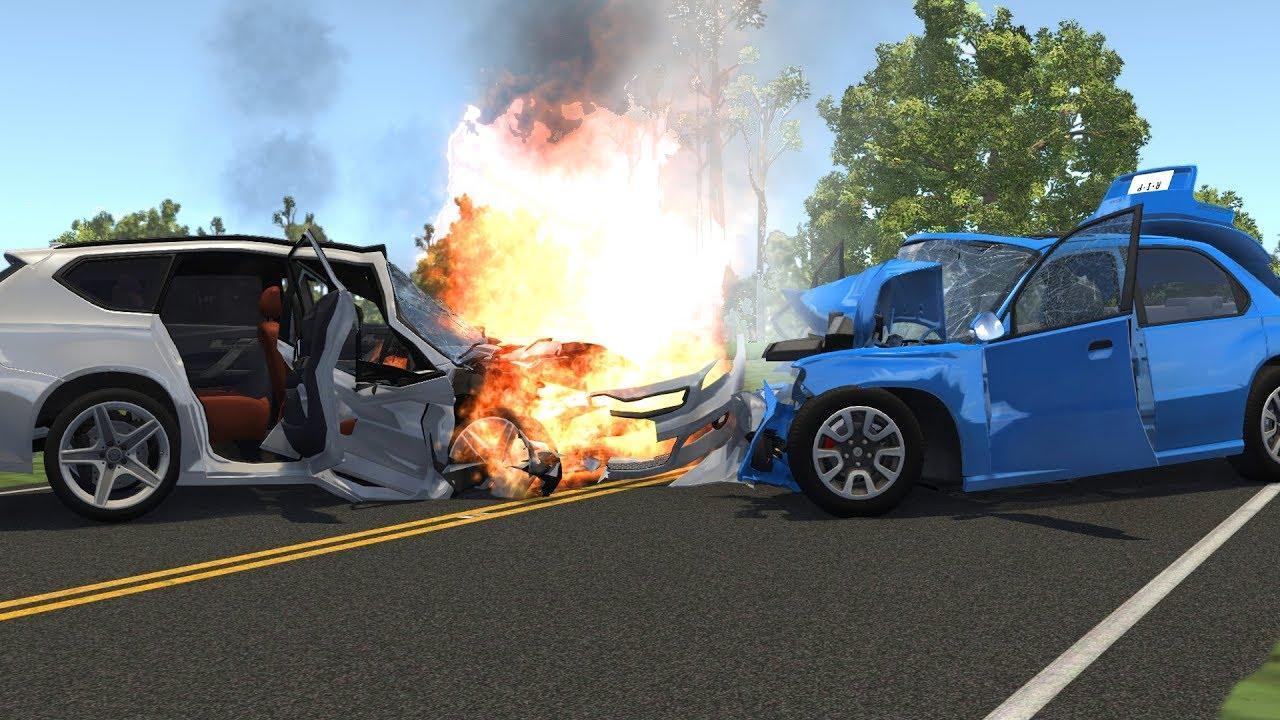 Разбивать машины 5. Car crash BEAMNG Drive. Аварии в игре BEAMNG Drive. BEAMNG Drive realistic car crashes. Симулятор BEAMNG Drive.