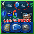 Instant mobile legends free diamond Daily Rewards! icône