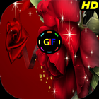 Открытки с цветами Открытки с розами GIF icône