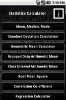 برنامه‌نما Statistics Calculator عکس از صفحه