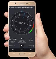 Live Map Digital Compass Direction & North Finder poster