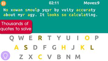 Quotes Puzzle-Cryptogram Game capture d'écran 1