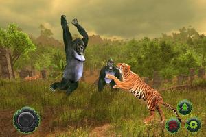 tigre sauvage vs gorille bigfoot Affiche