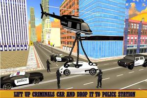 hélicoptère de la police: flic voiture lifter Affiche
