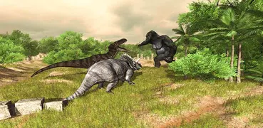 Angry gorilla vs Dinosaur: Wild Jungle Battle