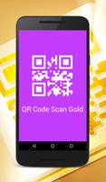 QR Code Scan Gold الملصق