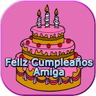 Feliz Cumple Amiga con Frases आइकन