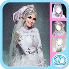 White Wedding Dress Hijab icono