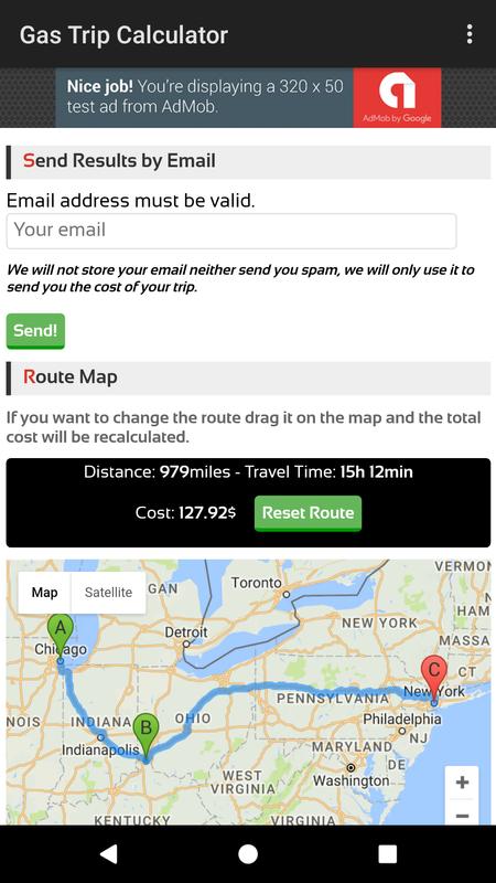 Gas Trip Calculator For Android Apk Gas Trip Calculator Screenshot 3