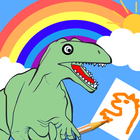 Coloring Book(dinosaur)  draw-icoon