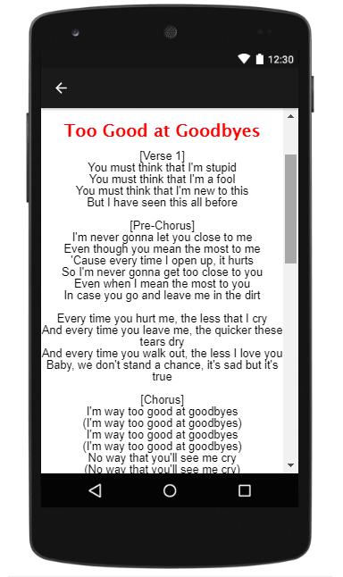 Sam Smith || Too Good at Goodbyes - Music Lyrics for Android - APK Download