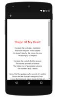 Sting || Shape Of My Heart - New Music Lyric captura de pantalla 1