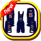 Icona idee di design della squadra di basket jersey