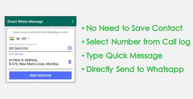 Chat Without Contact Save : WhatsDirect Plakat