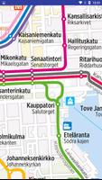 Helsinki metro raitiovaunu kartta Suomi Affiche