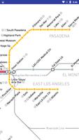 Deep Los Angeles metro rail map train Affiche