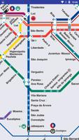 São Paulo Brasil metrô mapa Affiche