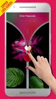 Pink Rose Zipper Lock Screen poster