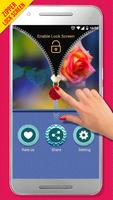 Pink Rose Zipper Lock Screen screenshot 2